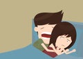 Snore husband annoying wife Royalty Free Stock Photo