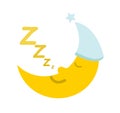 Snoring moon with sleepyhead Royalty Free Stock Photo