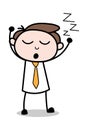 Snoring - Office Businessman Employee Cartoon Vector Illustration