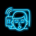 snoring patient problem neon glow icon illustration