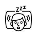 snoring sleep night line icon vector illustration Royalty Free Stock Photo