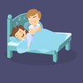 Snoring wife in bed. Royalty Free Stock Photo