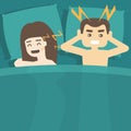 Snoring woman in bed. Royalty Free Stock Photo