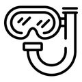 Snorkel diving mask icon outline vector. Extreme wind Royalty Free Stock Photo