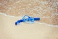 Snorkel mask on the beach Royalty Free Stock Photo