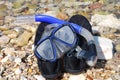 Snorkel and mask, Meganissi Royalty Free Stock Photo