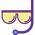 Snorkel mask for scuba diving icon vector