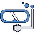 Snorkel mask vector scuba dive equipment icon Royalty Free Stock Photo