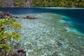 Snorkeler Explores Shallow Coral Reef in Raja Ampat Royalty Free Stock Photo