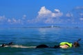 A snorkeler glides through the tranquil Dry Tortugas waters