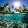 Snorkeling in Aitutaki Lagoon Cook Islands Made With Generative AI illustration