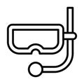 Snorkeling dive diving goggles single icon with outline style