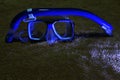 Snorkeling equipment blue set