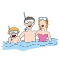 Snorkeling Family Royalty Free Stock Photo