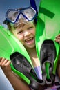 Snorkeling girl Royalty Free Stock Photo