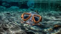 Snorkeling mask and tube. AI Generative