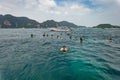 Snorkeling in Phuket, Thailand. Andaman sea. Royalty Free Stock Photo