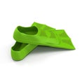 Snorkeling or Scuba Fins or flippers on white. 3D illustration.