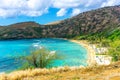 Snorkelling at the coral reef of Hanauma Bay, Honolulu, Hawaii Royalty Free Stock Photo