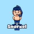 Snorkle Kid Cartoon Mascot Logo