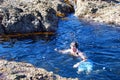 Snorkling near Crescent bay, Laguna Beach, California.