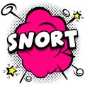 snort Comic bright template with speech bubbles on colorful frames