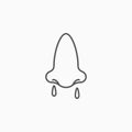 Snot icon, runny nose vector