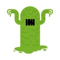 Snot monster. green mucous Mucus character. Vector illustration