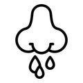 Snot nose icon, outline style