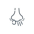 snot vector icon isolated on white background. Outline, thin line snot icon for website design and mobile, app development. Thin