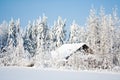 Snovy barn Royalty Free Stock Photo