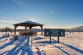 Snow on Ada Huja in Belgrade Royalty Free Stock Photo