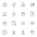 Snow adventure line icons collection. Avalanche, Blizzard, Chalet, Frost, Glacier, Goggles, Gondola vector and linear