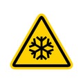 Snow alert vector icon. Snow warning weather winter freeze. Ice hazard snow sign