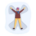 Snow angel fun icon cartoon vector. Winter time friend Royalty Free Stock Photo