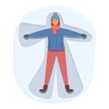 Snow angel icon cartoon vector. Winter cool making Royalty Free Stock Photo