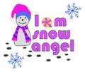 Snow angel printable craft file Royalty Free Stock Photo