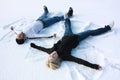 Snow angels Royalty Free Stock Photo