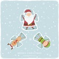 Snow Angels Santa with Deer and Elf Royalty Free Stock Photo