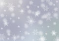 Snow background. Blue Christmas snowfall with defocused flakes. Winter concept with falling snow. Holiday texture and white Royalty Free Stock Photo