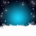 Snow background blue. Christmas snowfall with defocused flakes. Winter concept with falling snow. Holiday texture and white Royalty Free Stock Photo