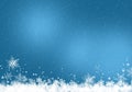 Snow background blue. Christmas snowfall with defocused flakes. Winter concept with falling snow. Holiday texture and white Royalty Free Stock Photo