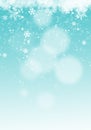 Snow background. Blue ice Christmas snowfall with defocused flakes. Winter concept with falling snow. Holiday texture and white Royalty Free Stock Photo