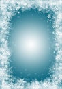 Snow background. Blue and white Christmas snowfall with defocused flakes. Winter concept with falling snow. Holiday texture and Royalty Free Stock Photo