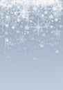 Snow background. Blue and white Christmas snowfall with defocused flakes. Winter concept with falling snow. Holiday texture and Royalty Free Stock Photo
