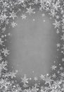 Snow background. Grey Christmas snowfall with defocused snowflakes. Winter concept with falling snow. Holiday texture Royalty Free Stock Photo