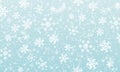 Snow background. Winter snowflakes on blue sky. Christmas background. Falling snow. Royalty Free Stock Photo