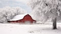 snow barn winter Royalty Free Stock Photo