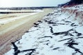 Snow on a beach and dunes - winter time Royalty Free Stock Photo