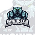 Snow Bear Logo Mascot Vector Illustration for team Royalty Free Stock Photo